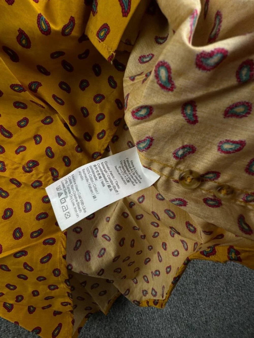 NWT J. Crew Men Yellow Red Paisley Long Sleeve Button Up Shirt Medium Classic